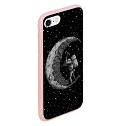 Чехол iPhone 7/8 матовый Лунный шахтер, цвет: 3D-светло-розовый — фото 2