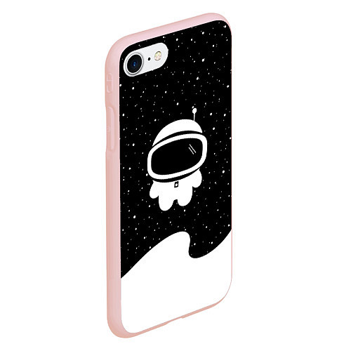 Чехол iPhone 7/8 матовый Маленький космонавт / 3D-Светло-розовый – фото 2