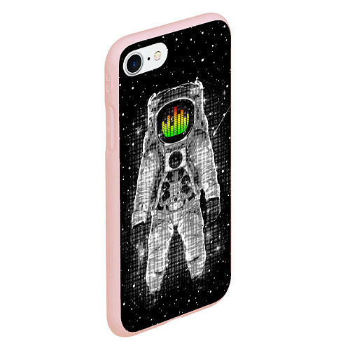Чехол iPhone 7/8 матовый Музыкальный космонавт / 3D-Светло-розовый – фото 2