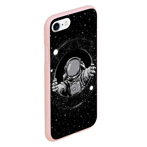 Чехол iPhone 7/8 матовый Черная дыра / 3D-Светло-розовый – фото 2