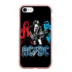 Чехол iPhone 7/8 матовый AC/DC: Ice & Fire, цвет: 3D-светло-розовый