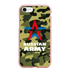 Чехол iPhone 7/8 матовый Russian army, цвет: 3D-светло-розовый