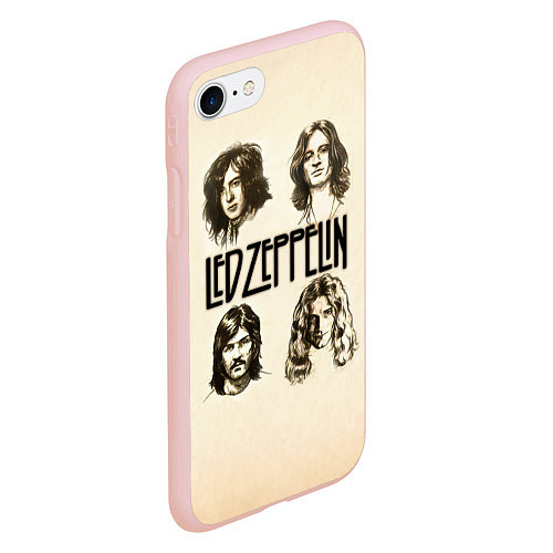 Чехол iPhone 7/8 матовый Led Zeppelin Guys / 3D-Светло-розовый – фото 2