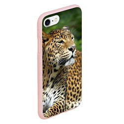 Чехол iPhone 7/8 матовый Лик леопарда, цвет: 3D-светло-розовый — фото 2