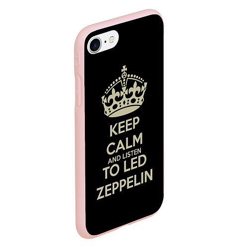 Чехол iPhone 7/8 матовый Keep Calm & Led Zeppelin / 3D-Светло-розовый – фото 2