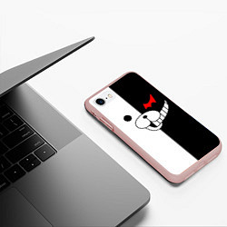 Чехол iPhone 7/8 матовый Monokuma, цвет: 3D-светло-розовый — фото 2