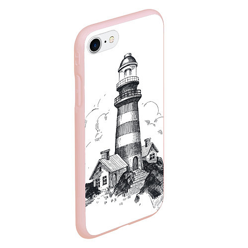 Чехол iPhone 7/8 матовый Маяк / 3D-Светло-розовый – фото 2