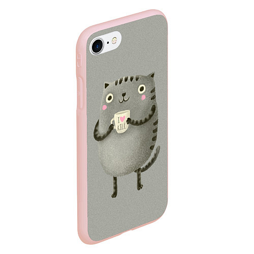 Чехол iPhone 7/8 матовый Cat Love Kill / 3D-Светло-розовый – фото 2