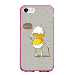 Чехол iPhone 7/8 матовый Яйцо приветствует, цвет: 3D-малиновый