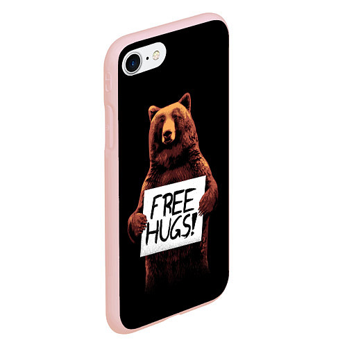 Чехол iPhone 7/8 матовый Медвежьи обьятия / 3D-Светло-розовый – фото 2