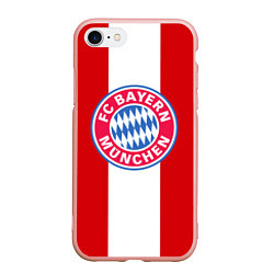 Чехол iPhone 7/8 матовый Bayern FC: Red line, цвет: 3D-светло-розовый