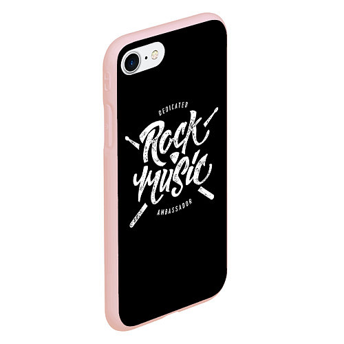 Чехол iPhone 7/8 матовый Rock Music / 3D-Светло-розовый – фото 2