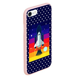 Чехол iPhone 7/8 матовый Запуск ракеты, цвет: 3D-светло-розовый — фото 2