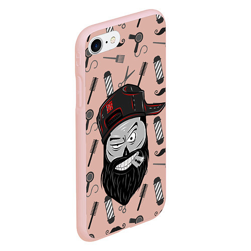 Чехол iPhone 7/8 матовый Барбер Борода / 3D-Светло-розовый – фото 2