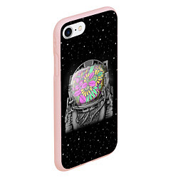 Чехол iPhone 7/8 матовый Цветочный астонавт, цвет: 3D-светло-розовый — фото 2