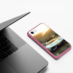 Чехол iPhone 7/8 матовый Гонка, цвет: 3D-малиновый — фото 2