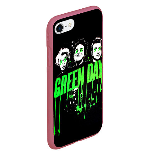 Чехол iPhone 7/8 матовый Green Day: Acid eyes / 3D-Малиновый – фото 2