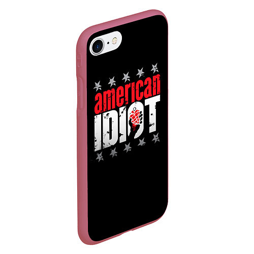 Чехол iPhone 7/8 матовый Green Day: American idiot / 3D-Малиновый – фото 2