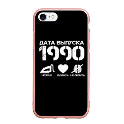 Чехол iPhone 7/8 матовый Дата выпуска 1990, цвет: 3D-светло-розовый