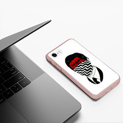 Чехол iPhone 7/8 матовый Twin Peaks Face, цвет: 3D-светло-розовый — фото 2