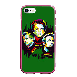 Чехол iPhone 7/8 матовый Green Day: Trio, цвет: 3D-малиновый