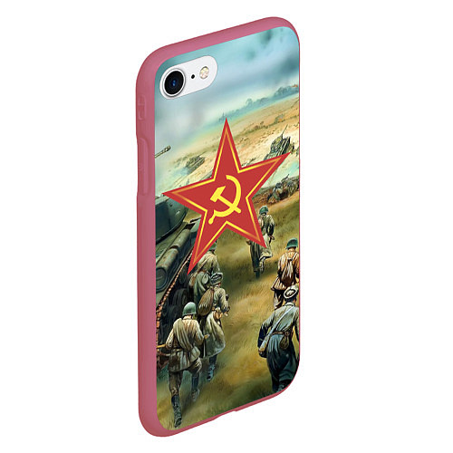 Чехол iPhone 7/8 матовый Наступление советской армии / 3D-Малиновый – фото 2