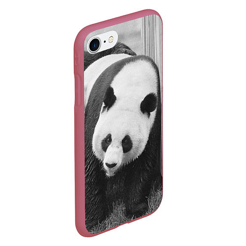 Чехол iPhone 7/8 матовый Большая панда / 3D-Малиновый – фото 2