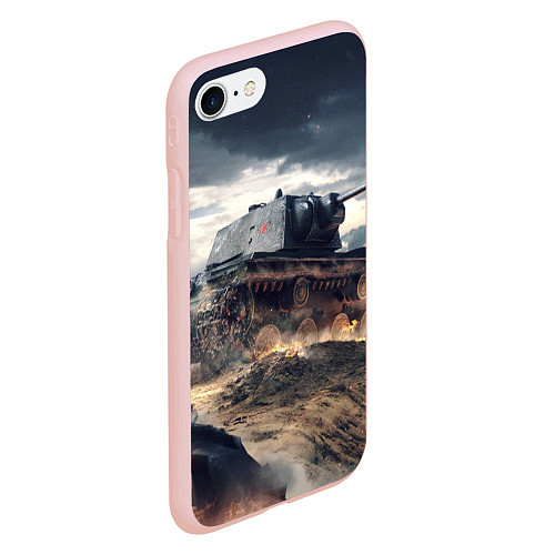 Чехол iPhone 7/8 матовый Танк / 3D-Светло-розовый – фото 2