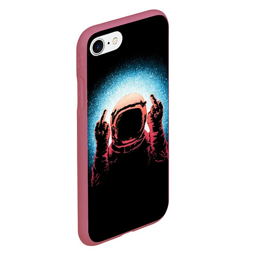 Чехол iPhone 7/8 матовый Spaceman / 3D-Малиновый – фото 2