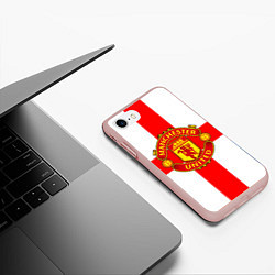 Чехол iPhone 7/8 матовый Manchester Utd: England, цвет: 3D-светло-розовый — фото 2