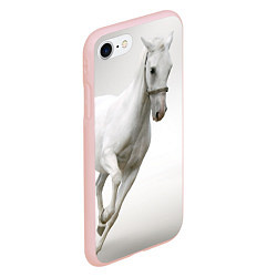 Чехол iPhone 7/8 матовый Белый конь, цвет: 3D-светло-розовый — фото 2