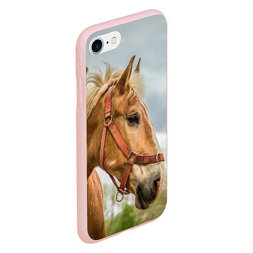 Чехол iPhone 7/8 матовый Игривая лошадка / 3D-Светло-розовый – фото 2