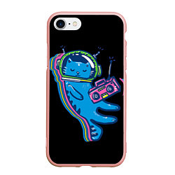 Чехол iPhone 7/8 матовый Космокот 1, цвет: 3D-светло-розовый
