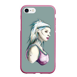 Чехол iPhone 7/8 матовый Yolandi Death, цвет: 3D-малиновый