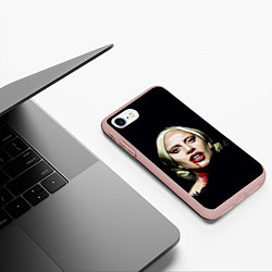 Чехол iPhone 7/8 матовый Леди Гага, цвет: 3D-светло-розовый — фото 2