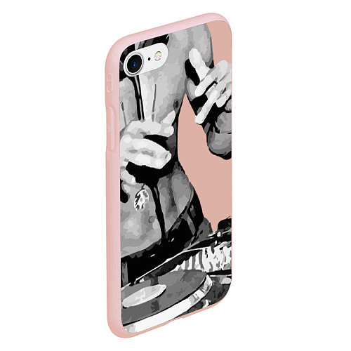 Чехол iPhone 7/8 матовый Брюс Ли Dj / 3D-Светло-розовый – фото 2