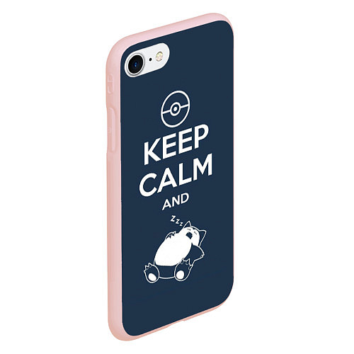 Чехол iPhone 7/8 матовый Keep Calm & Squirtle / 3D-Светло-розовый – фото 2