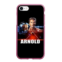 Чехол iPhone 7/8 матовый Iron Arnold, цвет: 3D-малиновый