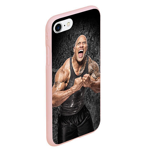 Чехол iPhone 7/8 матовый Dwayne Johnson / 3D-Светло-розовый – фото 2