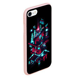 Чехол iPhone 7/8 матовый Mr Robot City, цвет: 3D-светло-розовый — фото 2