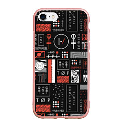 Чехол iPhone 7/8 матовый 21 Pilots: Geometry, цвет: 3D-светло-розовый