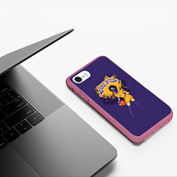 Чехол iPhone 7/8 матовый Lakers, цвет: 3D-малиновый — фото 2
