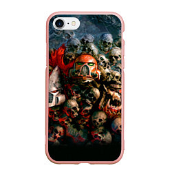 Чехол iPhone 7/8 матовый Warhammer 40k: Skulls, цвет: 3D-светло-розовый
