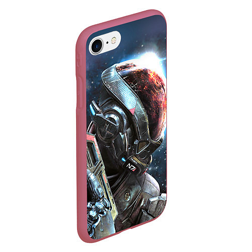 Чехол iPhone 7/8 матовый Mass Effect: Andromeda / 3D-Малиновый – фото 2