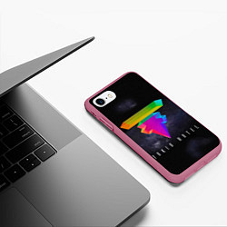 Чехол iPhone 7/8 матовый Tokio Hotel: New Symbol, цвет: 3D-малиновый — фото 2