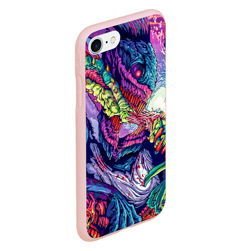 Чехол iPhone 7/8 матовый Hyper Beast Style / 3D-Светло-розовый – фото 2