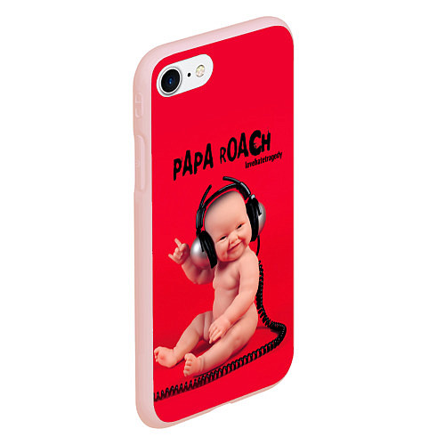 Чехол iPhone 7/8 матовый Paparoach: Music Kid / 3D-Светло-розовый – фото 2