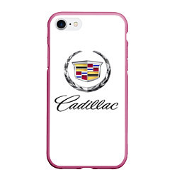Чехол iPhone 7/8 матовый Cadillac, цвет: 3D-малиновый
