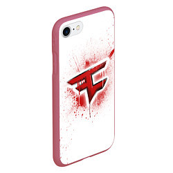 Чехол iPhone 7/8 матовый FaZe Clan: White collection, цвет: 3D-малиновый — фото 2