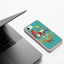 Чехол iPhone 7/8 матовый Червяк Джим, цвет: 3D-светло-розовый — фото 2